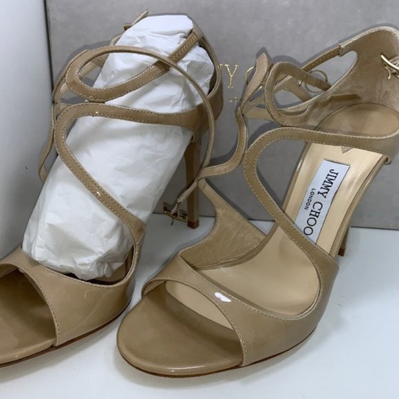 Jimmy Choo Shoes - New/Authentic Jimmy Choo Glossy Leather Sandals 9